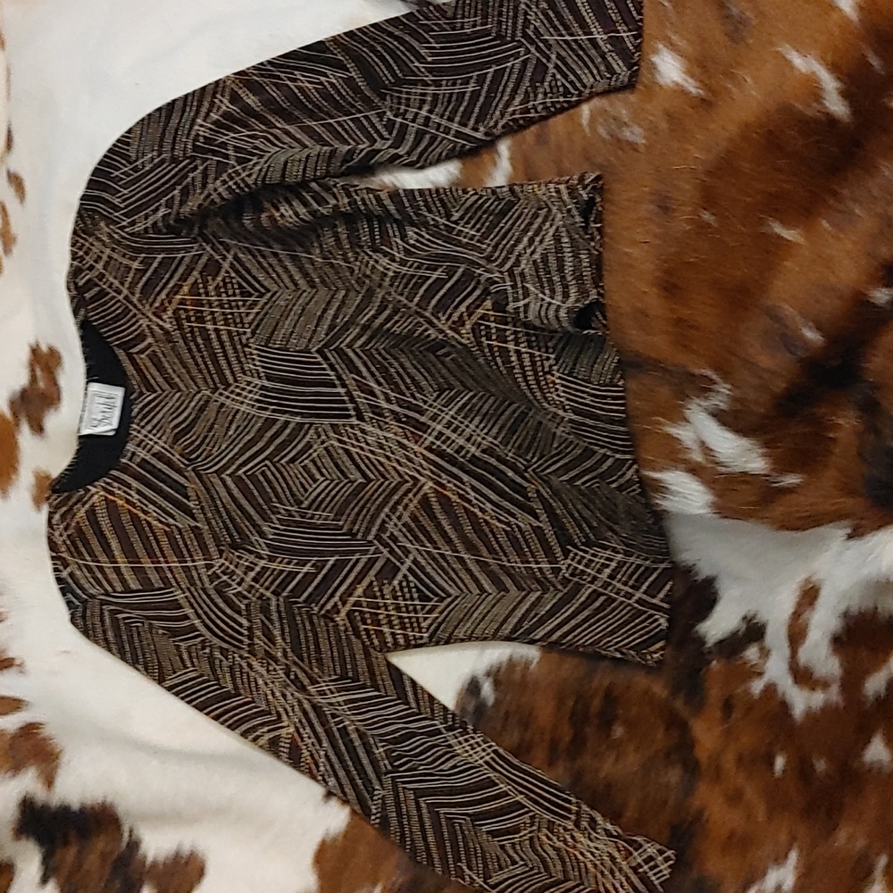 Script Sparkle Blouse Sz Med